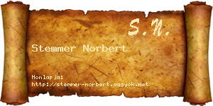 Stemmer Norbert névjegykártya
