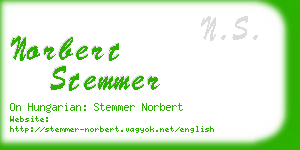 norbert stemmer business card